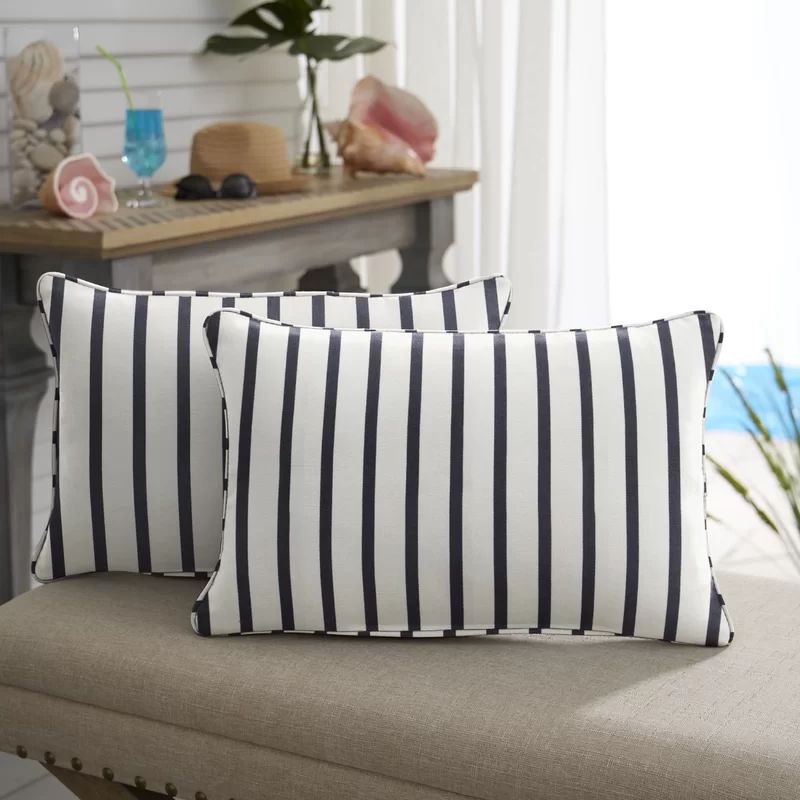 Millie Indoor/Outdoor Sunbrella Lumbar Pillow (Set of 2) | Wayfair North America
