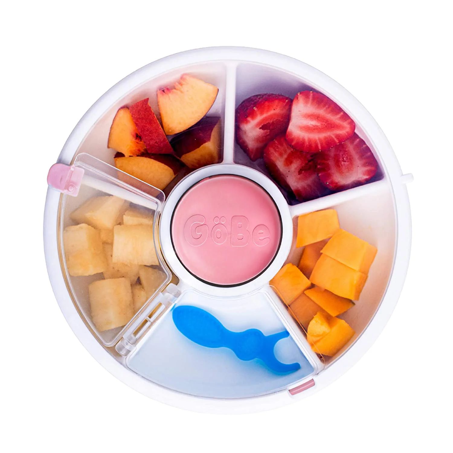 GoBe Kids Snack Spinner (Coral) - Reusable Snack Container with 5 Compartment Dispenser and Lid |... | Walmart (US)