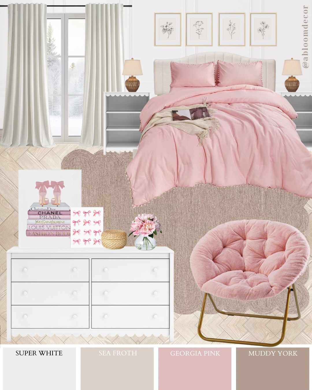 Chic Pink White Modern Teenage Bedroom Design for Girls

#LTKHome #LTKmomlife