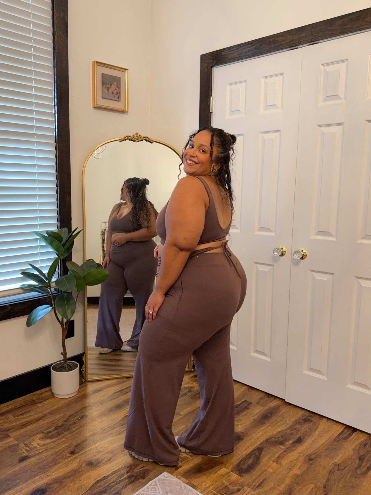 Aerie Labor Day Sale : these flare leggings will make your booty look amazing with the tie back detail wearing the XL top and XL short leggings

#LTKPlusSize #LTKPetite #LTKSaleAlert