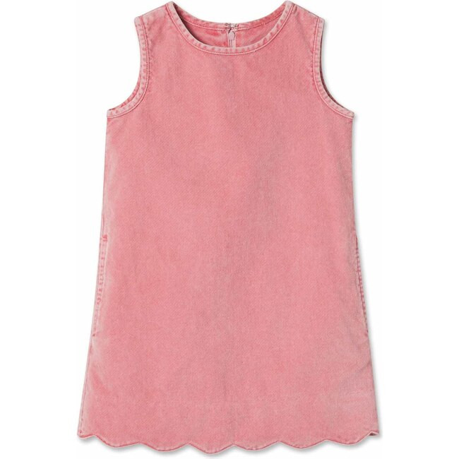 Piper Washed Cord Scallop Dress, Mineral Red | Maisonette