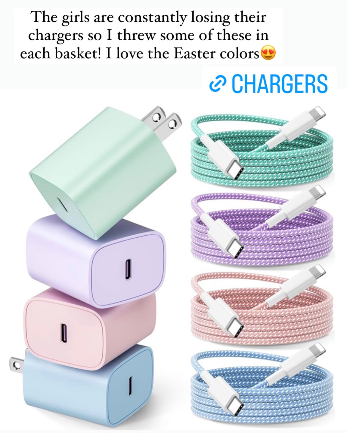 Easter basket add ins
Pastel iPhone chargers iPad chargers 

#LTKkids #LTKSeasonal