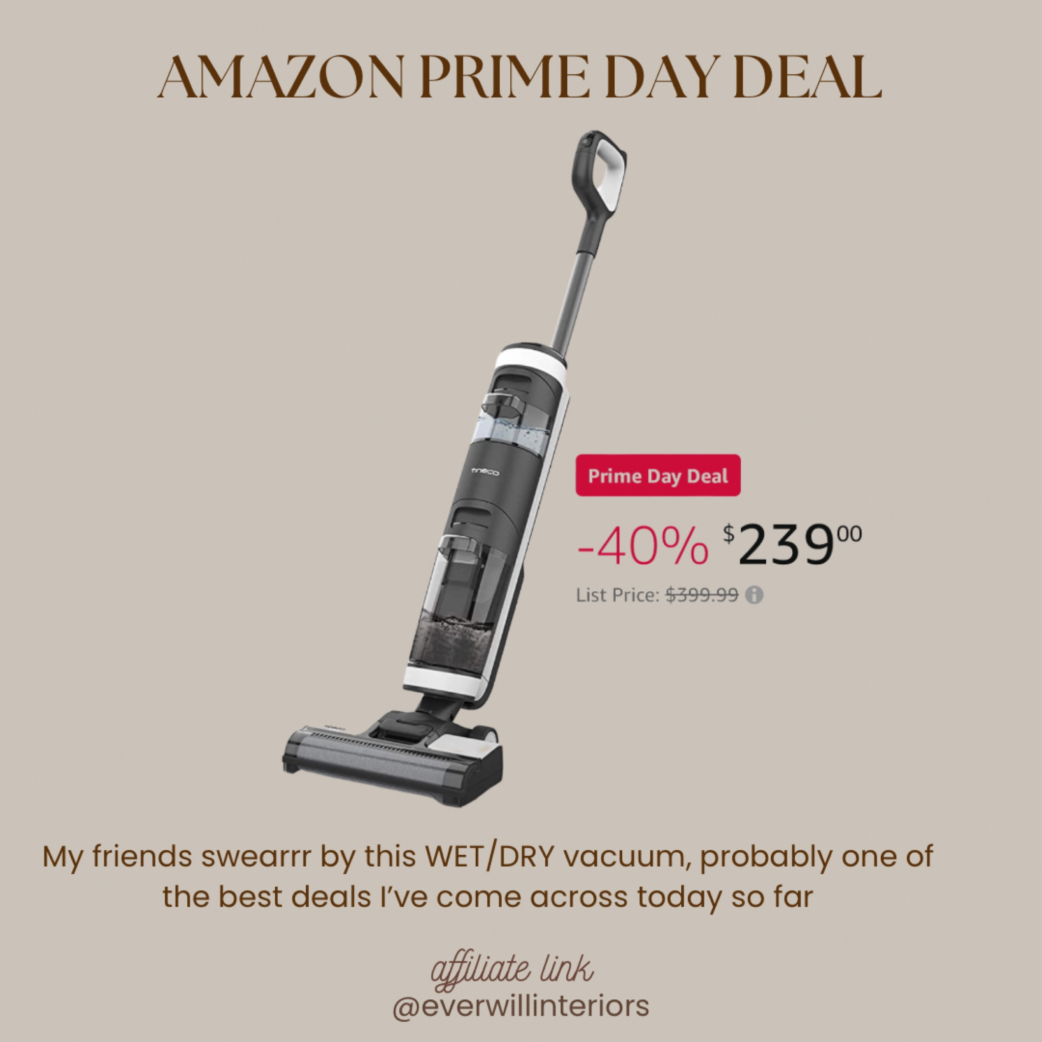 If you’ve been eyeing this wet/dry vacuum-now is definitely time $160 off!!

#tinecoprimedaydeal #tinecoonsale #wetdryvacuumonsale #wetdryvaccum #wetdryvacuumprimeday
#amazonprimedayhomedeals #primedaygadgets #ringdoorbellonsale #paintpenonsale #viralpaintpen #amazonprimegadgetsonsale #amazonprimefabricpillmachine #amazonprimedaybedding #primedaybedding #primedaylighting #primedaydecor #decorbooksonsale #pillowsonsale
#lightningdeal #amazonprimeday #amazonlightningdeal 

#LTKSaleAlert #LTKHome