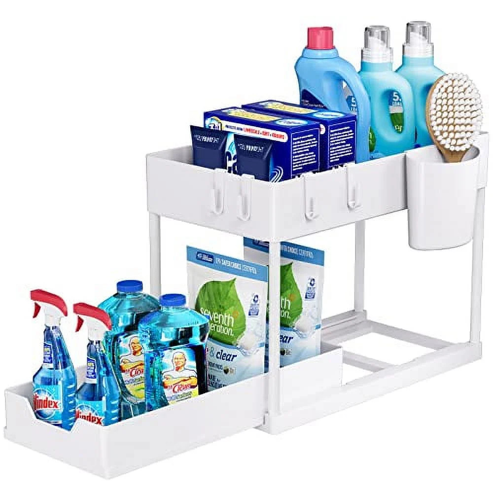 Puricon 1 Pack Under Sink Organizers and Storage Pull Out Sliding Drawer, 2 Tier Multi-purpose Ki... | Walmart (US)