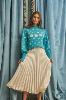 Agnes Bow Mock Neck Sweater | Sugarlips