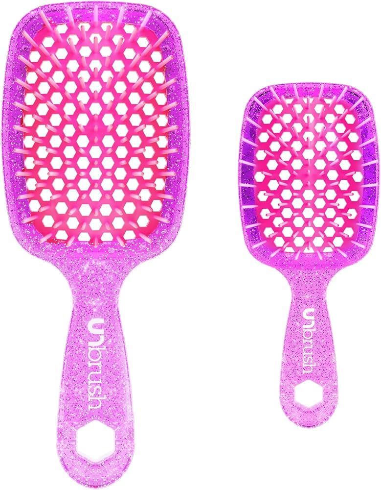 FHI HEAT UNbrush and UNbrush MINI Wet & Dry Vented Detangling Hair Brush, Rose Quartz Pink | Amazon (US)