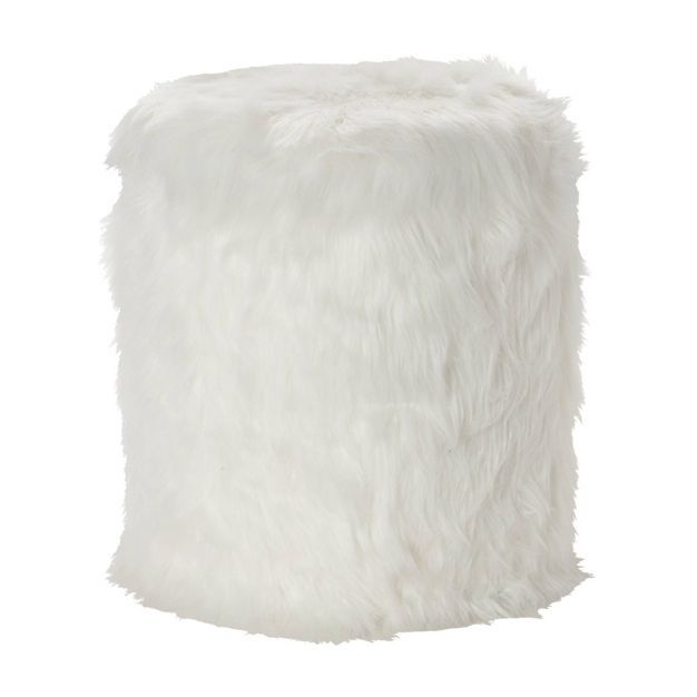 Storage Stool Faux Fur White - Olivia &#38; May | Target
