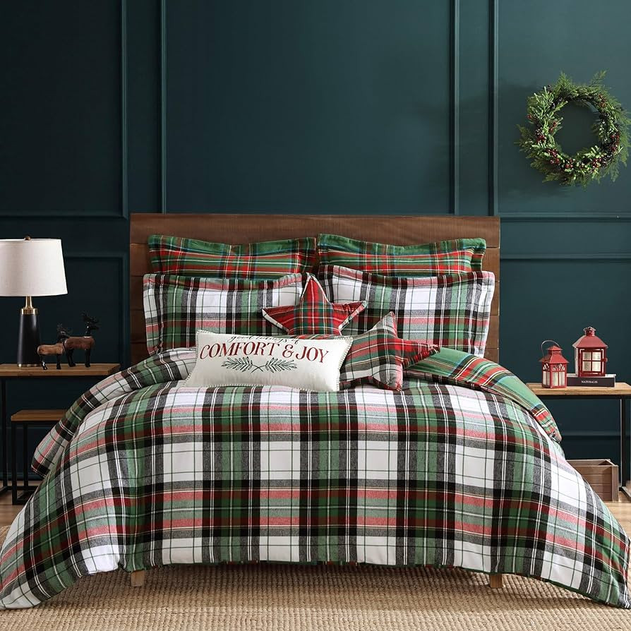 Levtex Home - Spencer Plaid Green Duvet Cover Set - Twin Duvet Cover (68 x 88in.) + One Standard ... | Amazon (US)
