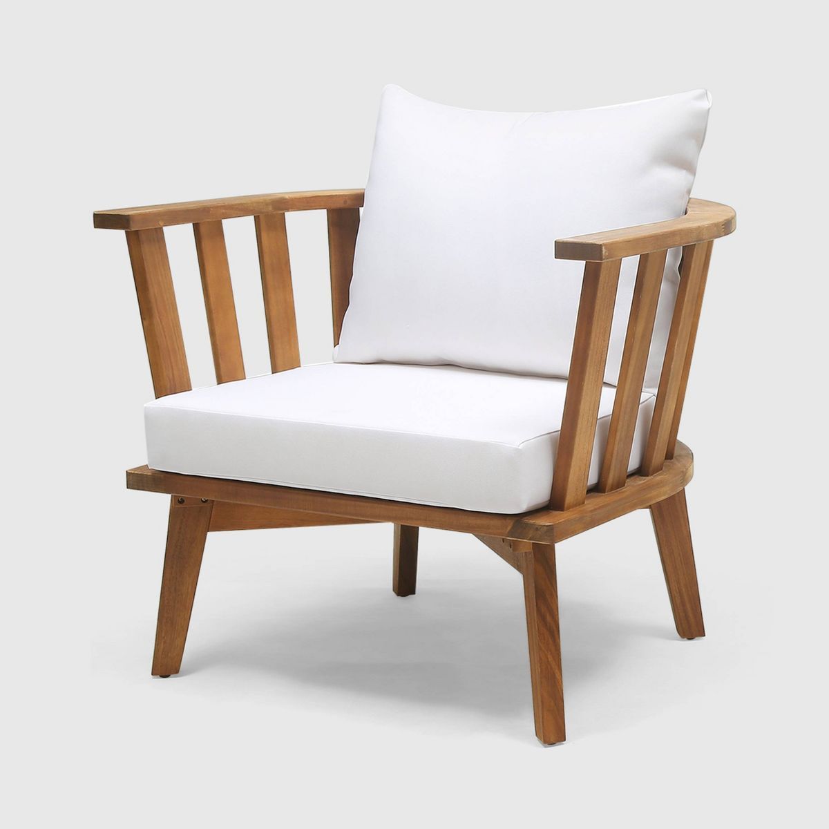 Solano Acacia Wood Club Chair Teak/ White - Christopher Knight Home | Target
