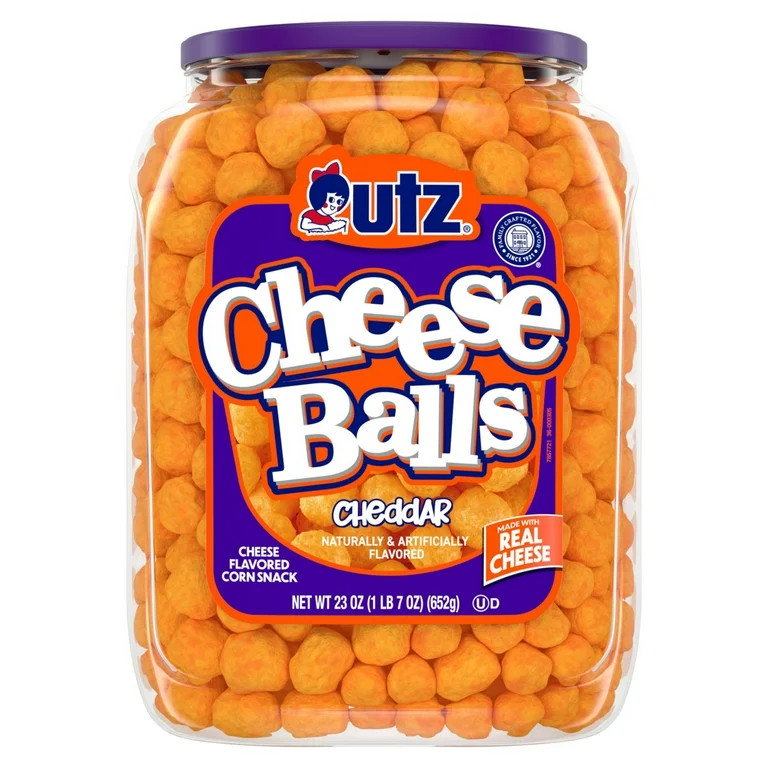 Utz Cheese Balls, 23 oz Barrel | Walmart (US)