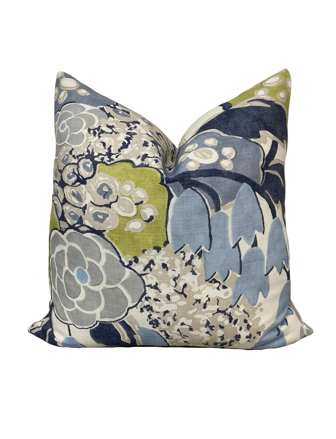 Thibaut 'LAURA' Willow Tree Collection Citrus and Blue Cushion Cover Pillow Cover Double Sided - ... | Etsy (US)