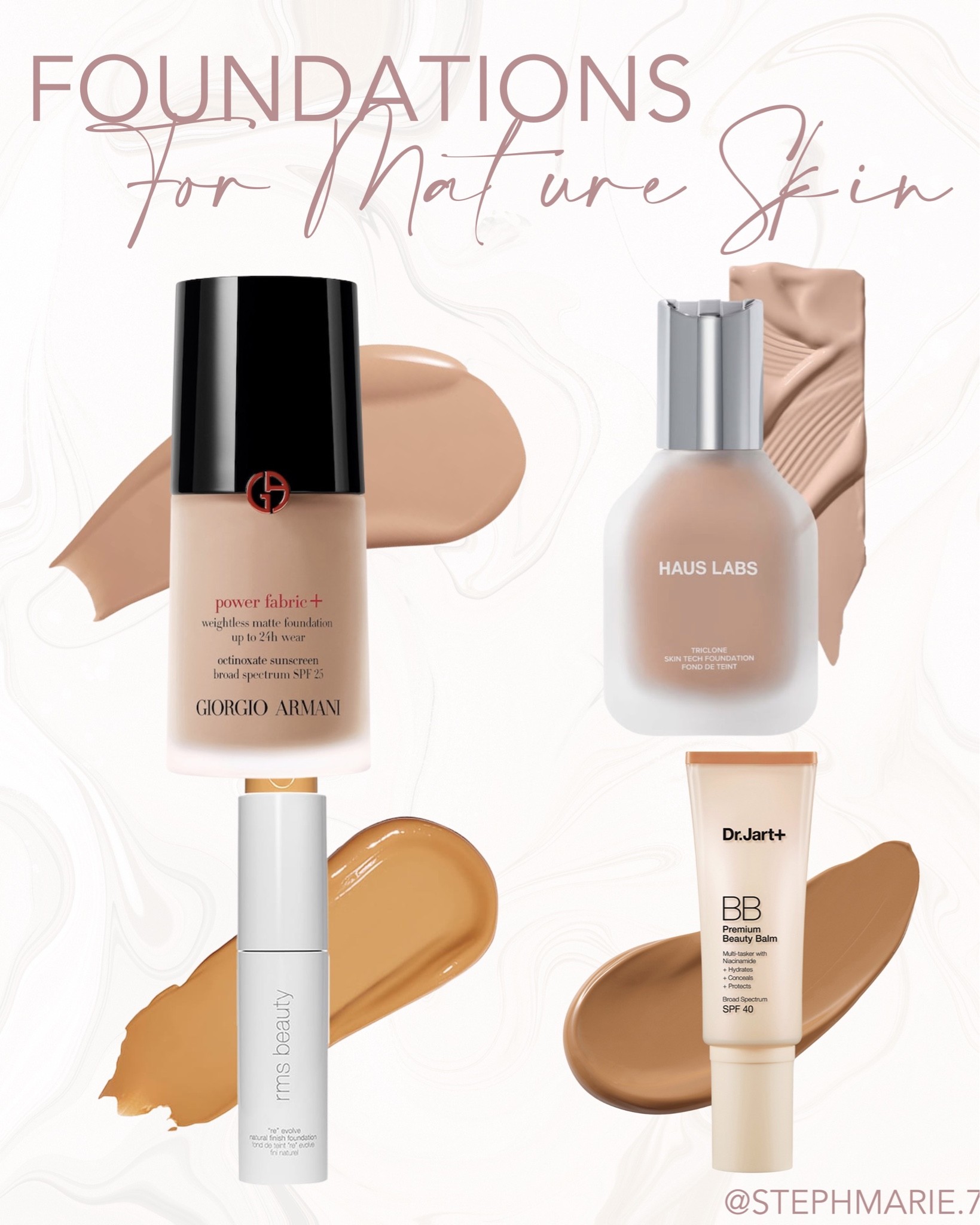 Foundation for mature skin / foundation recommendations / foundation essentials / foundation favorites / haus labs foundation / giorgio armani foundation / rms beauty foundation / dr. jart + bb cream foundation 

#LTKSeasonal #LTKbeauty #LTKitbag