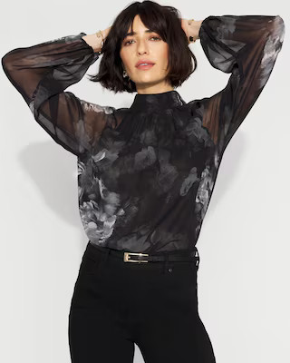 Mock Neck Raglan Sleeve Blouse | White House Black Market