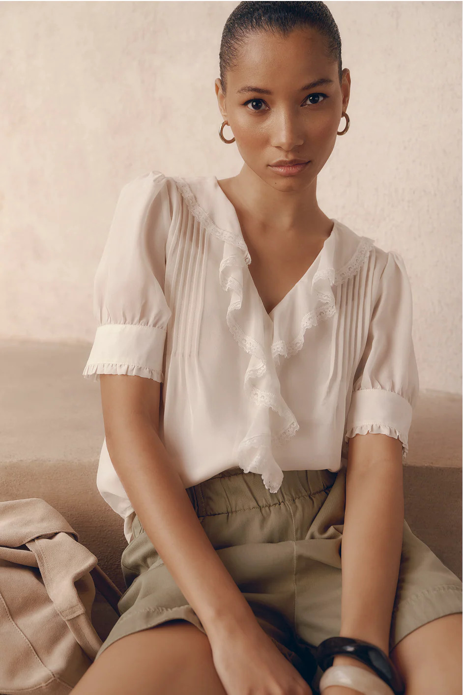 Laurent Silk Blouse - Ivory | WYSE London