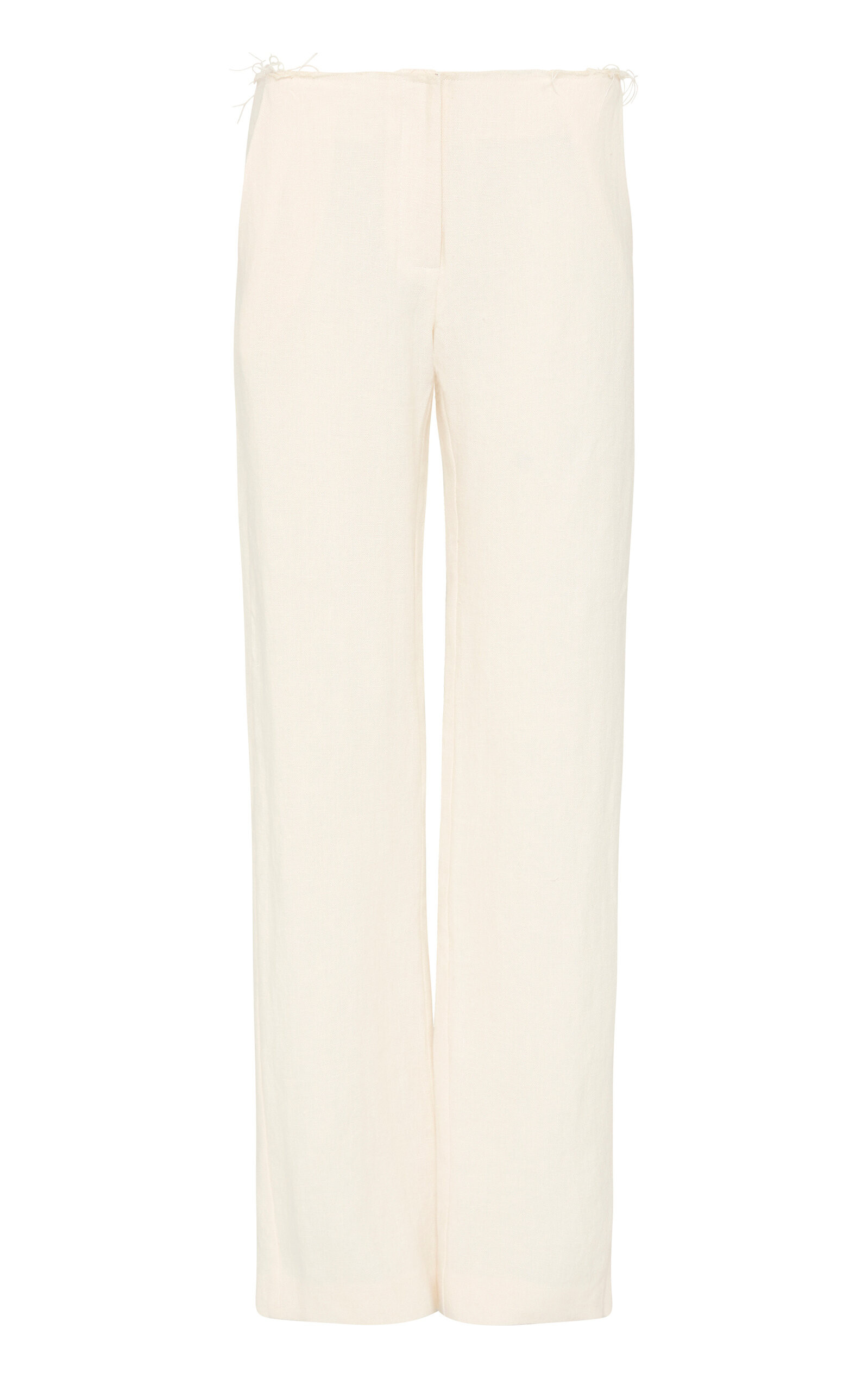 St. Agni - Women's Raw Edge Linen Straight-Leg Pants - White - XS - Moda Operandi | Moda Operandi (Global)