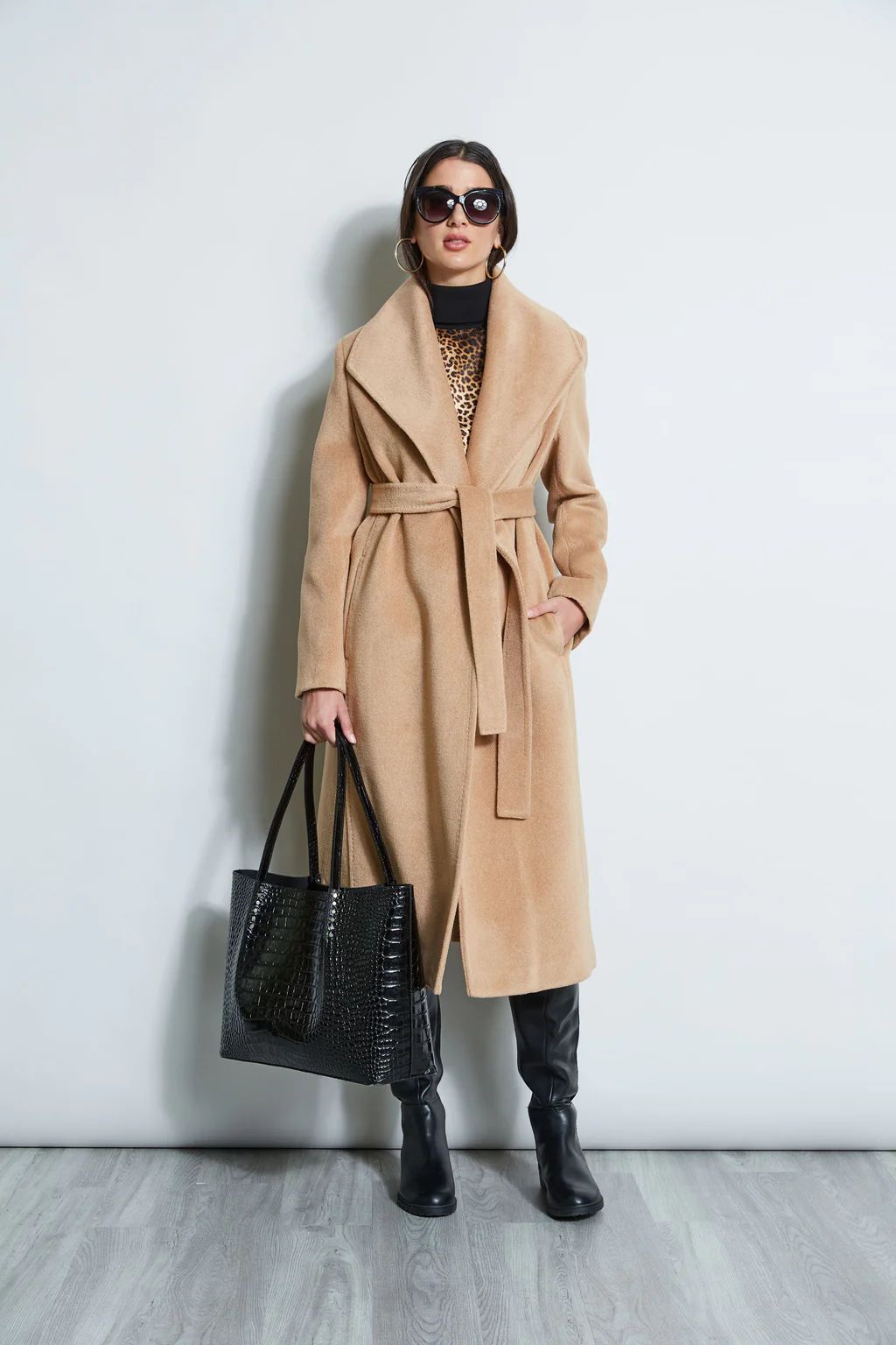 Brushed Wrap Maxi Coat | Elie Tahari