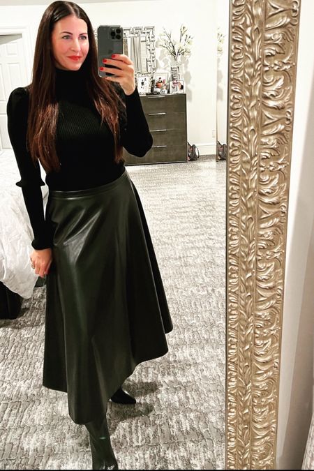 Faux leather midi and maxi skirts are my absolute favorite Fall MUST have . 

#LTKFind #LTKSeasonal #LTKBacktoSchool