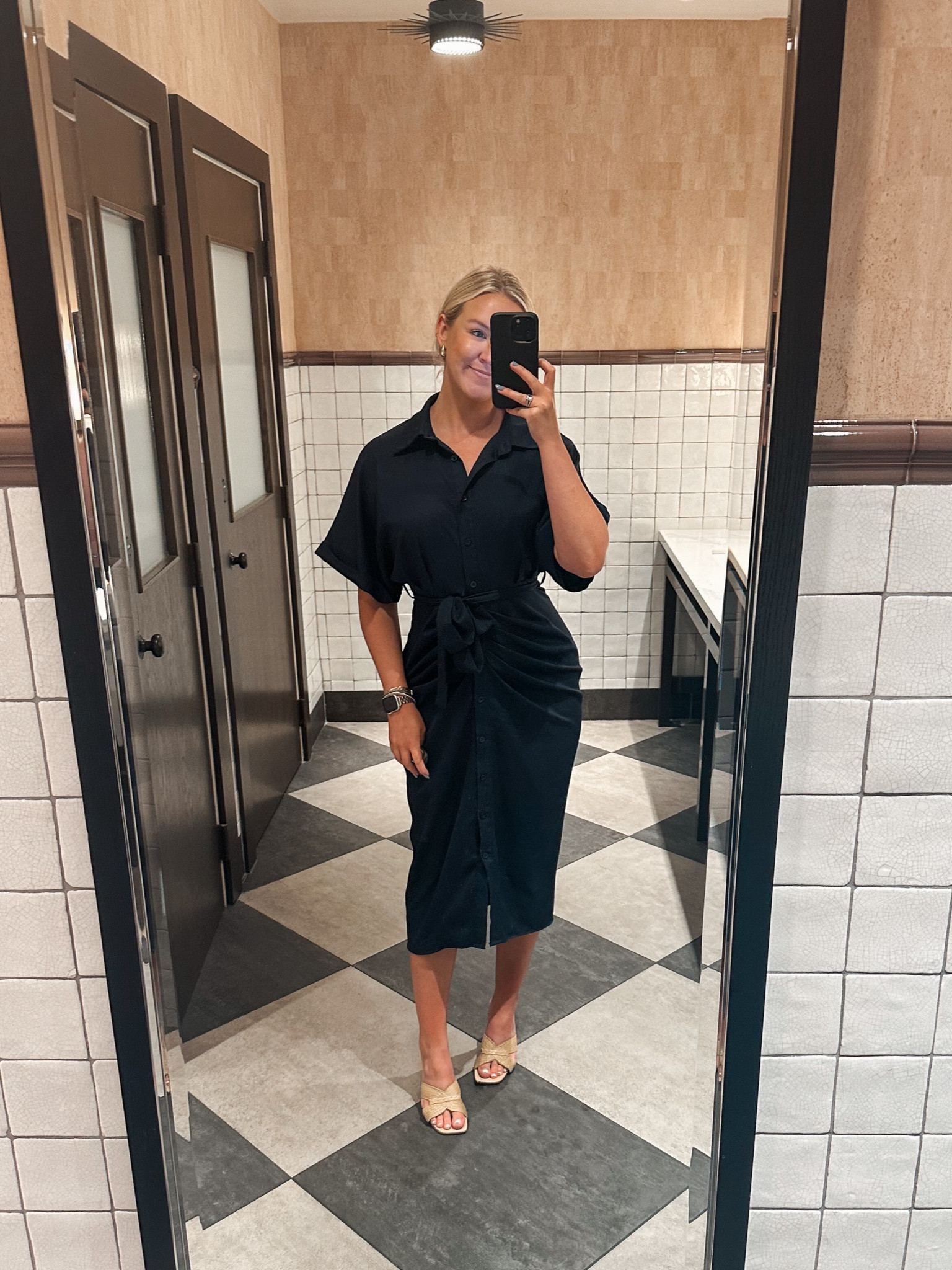 $10 dress for work - true to size and comfortable! I'm in a Medium 

Work outfit. Work dress. Midi dress. Office outfit  

#LTKWorkwear #LTKStyleTip #LTKSaleAlert