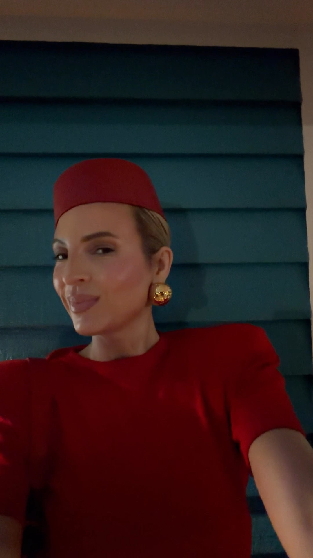 My love for red, oversized earrings, and pillbox hats run deep🤭 wearing a small in the top ￼

#LTKOver40 #LTKootd #LTKdayinmylife