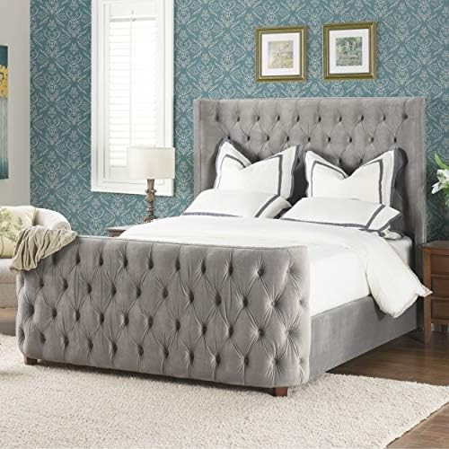 Jennifer Taylor Home Harmonie King Tufted Bed Grey, Opal Gray | Amazon (US)