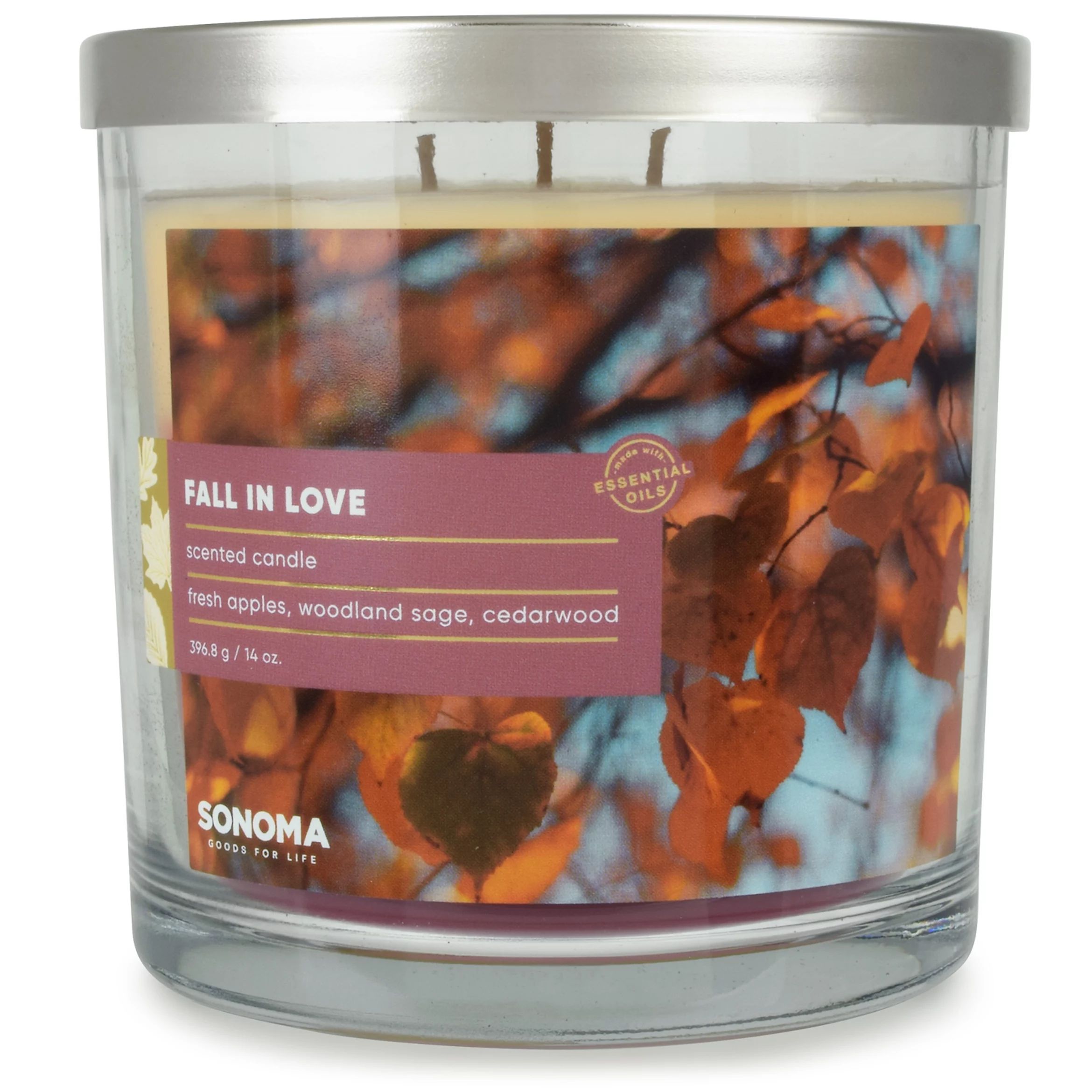 Sonoma Goods For Life® 14-oz. Fall in Love 3-Wick Candle Jar | Kohl's