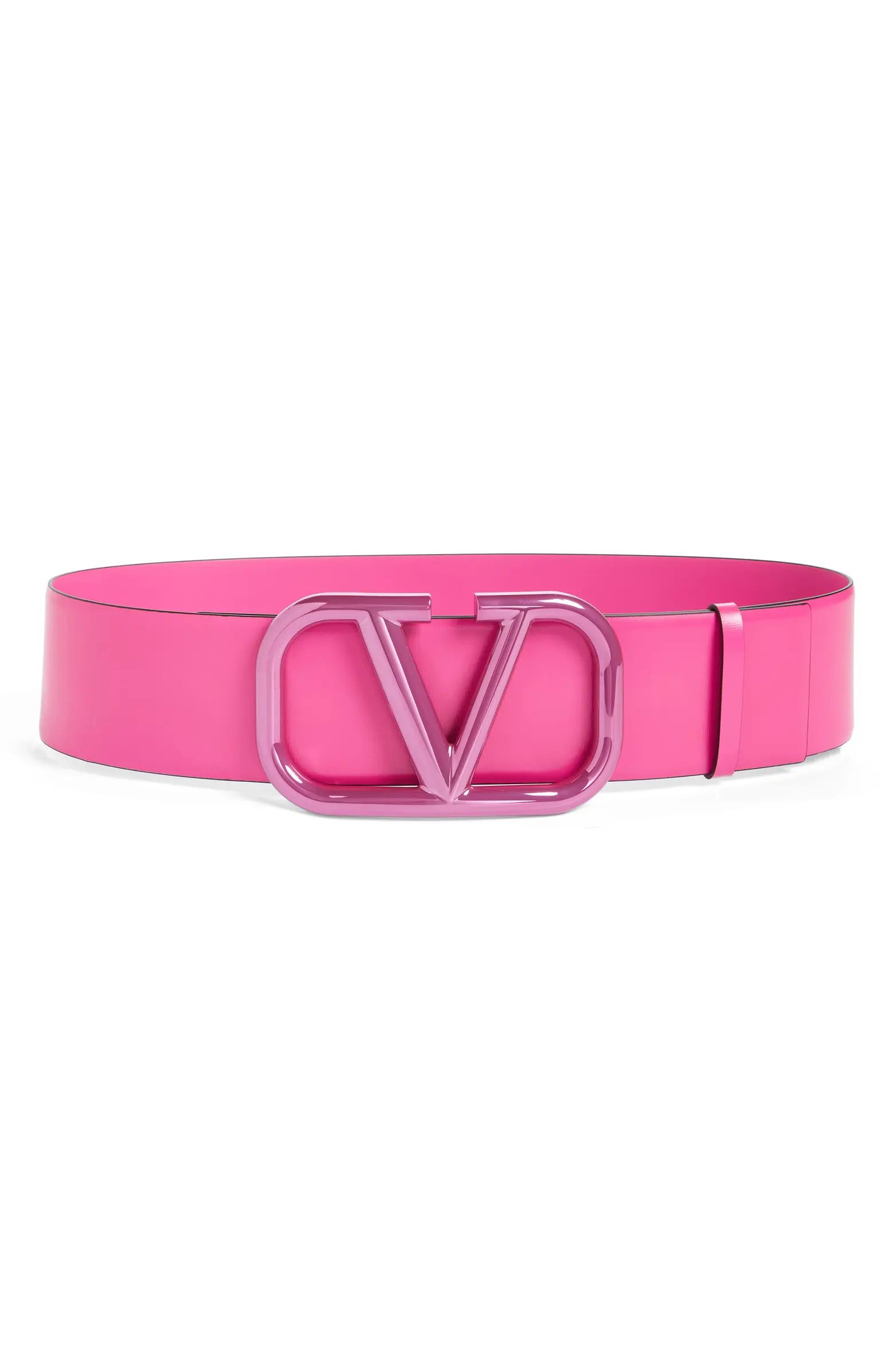 Valentino Garavani VLOGO Signature Pink PP Leather Belt | Nordstrom | Nordstrom