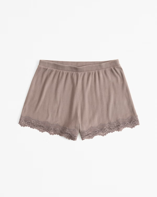 Women's Lace and Pointelle Sleep Short | Women's Matching Sets | Abercrombie.com | Abercrombie & Fitch (US)