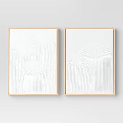 (Set of 2) 12" x 16" Rainbow Arches Framed Embellished Canvas Set - Threshold™: Modern Abstract... | Target