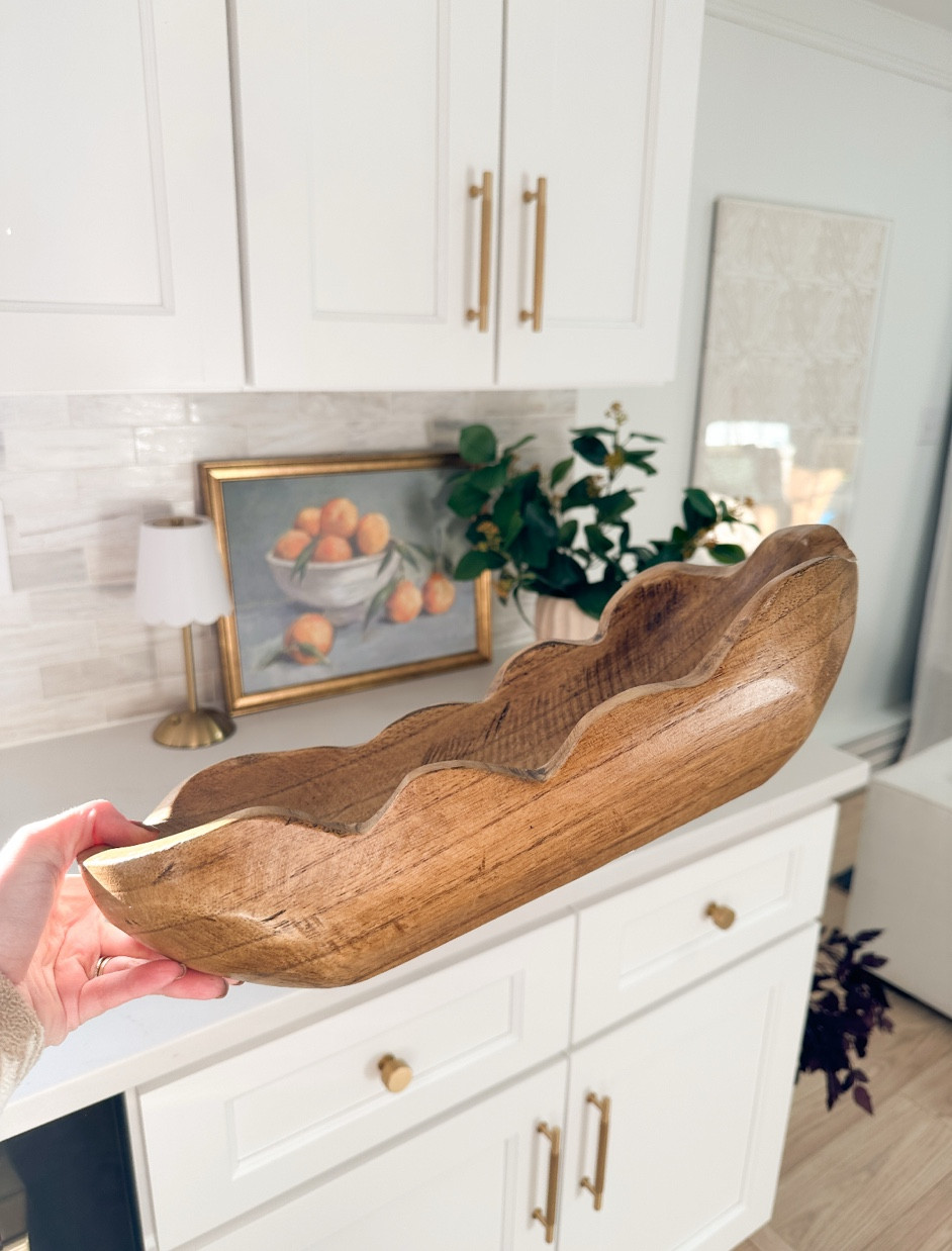 Better Homes & Gardens scalloped wooden decorative bowl is one of my favorite versatile pieces in my kitchen. 

#Walmarthome
