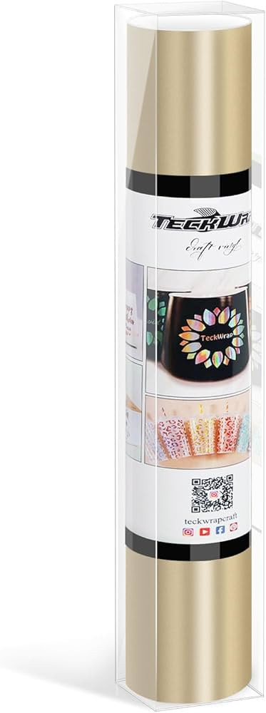 TECKWRAP Metallic Gold Chrome Smart Adhesive Vinyl Permanent,13in x 5ft, Vinyl for DIY Craft Deca... | Amazon (US)