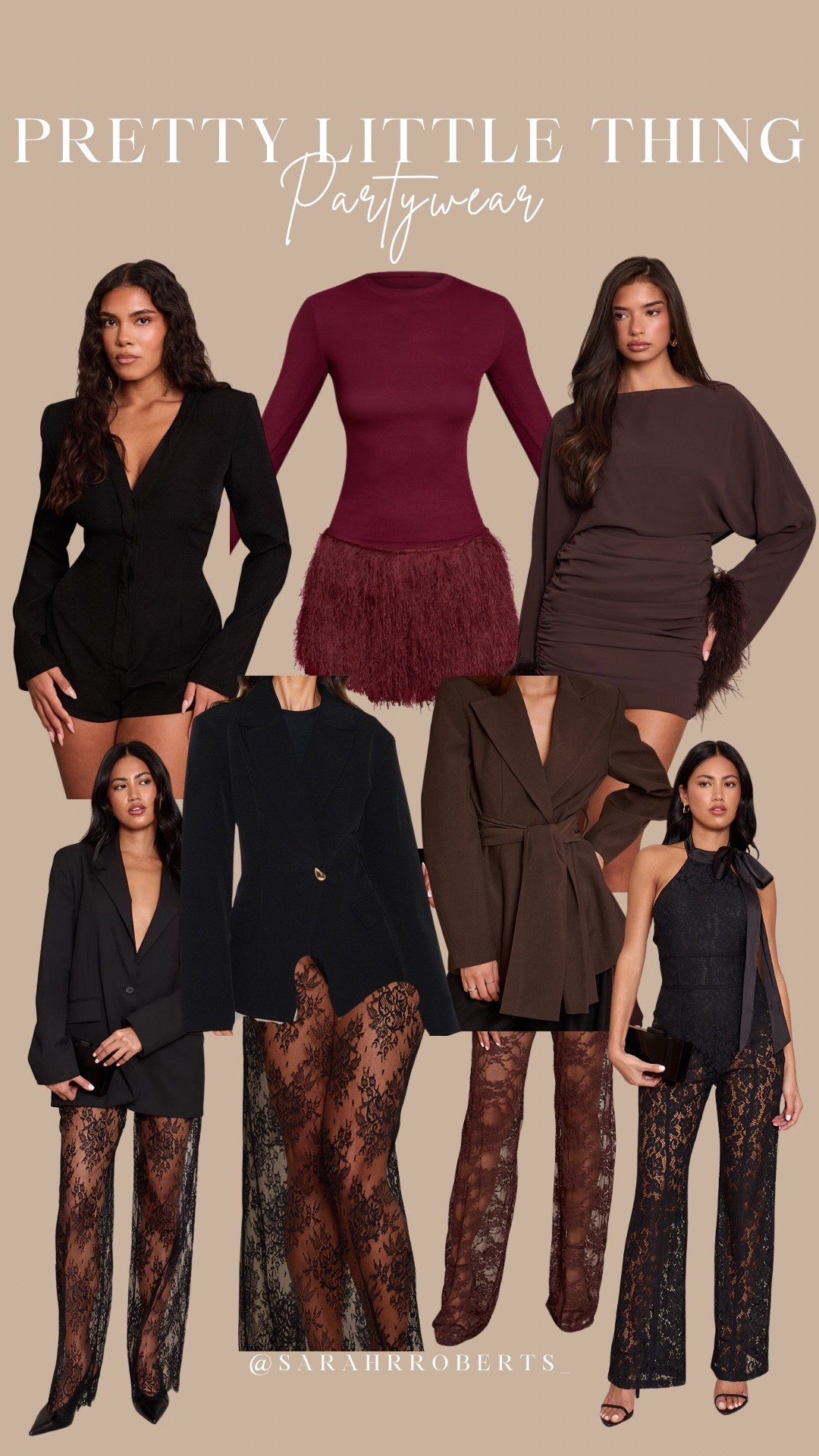 Pretty little thing party wear ✨ I’ve placed an order so a try on will be coming soon but I wanted to share my order with you before it arrives!

Festive outfit, party outfit, lace, chocolate brown, burgundy, blazer, Christmas party outfit; 

#LTKpartywear #LTKfestive #LTKwinter