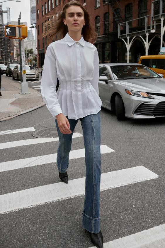 PLEATED POPLIN SHIRT | Zara US
