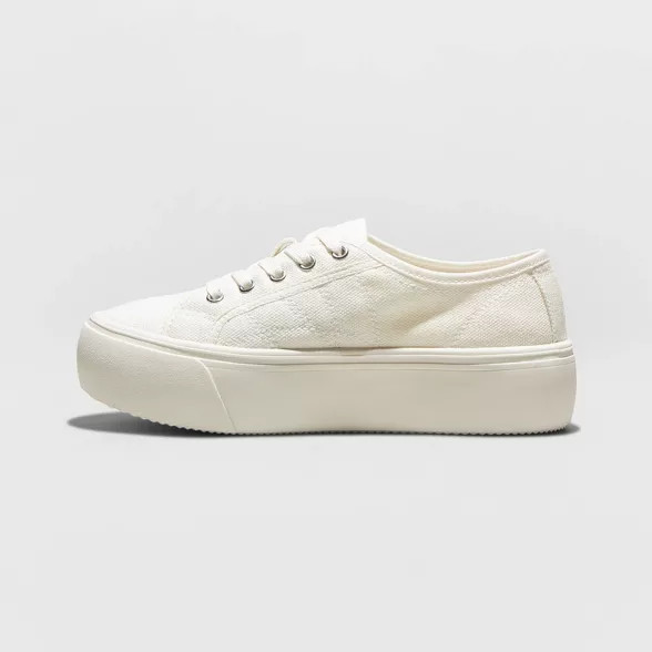 Women's Taryn Canvas Platform Sneakers - A New Day™ White 9 | Target
