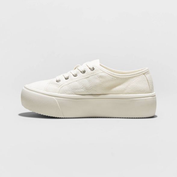 Women's Taryn Canvas Platform Sneakers - A New Day™ White 9 | Target