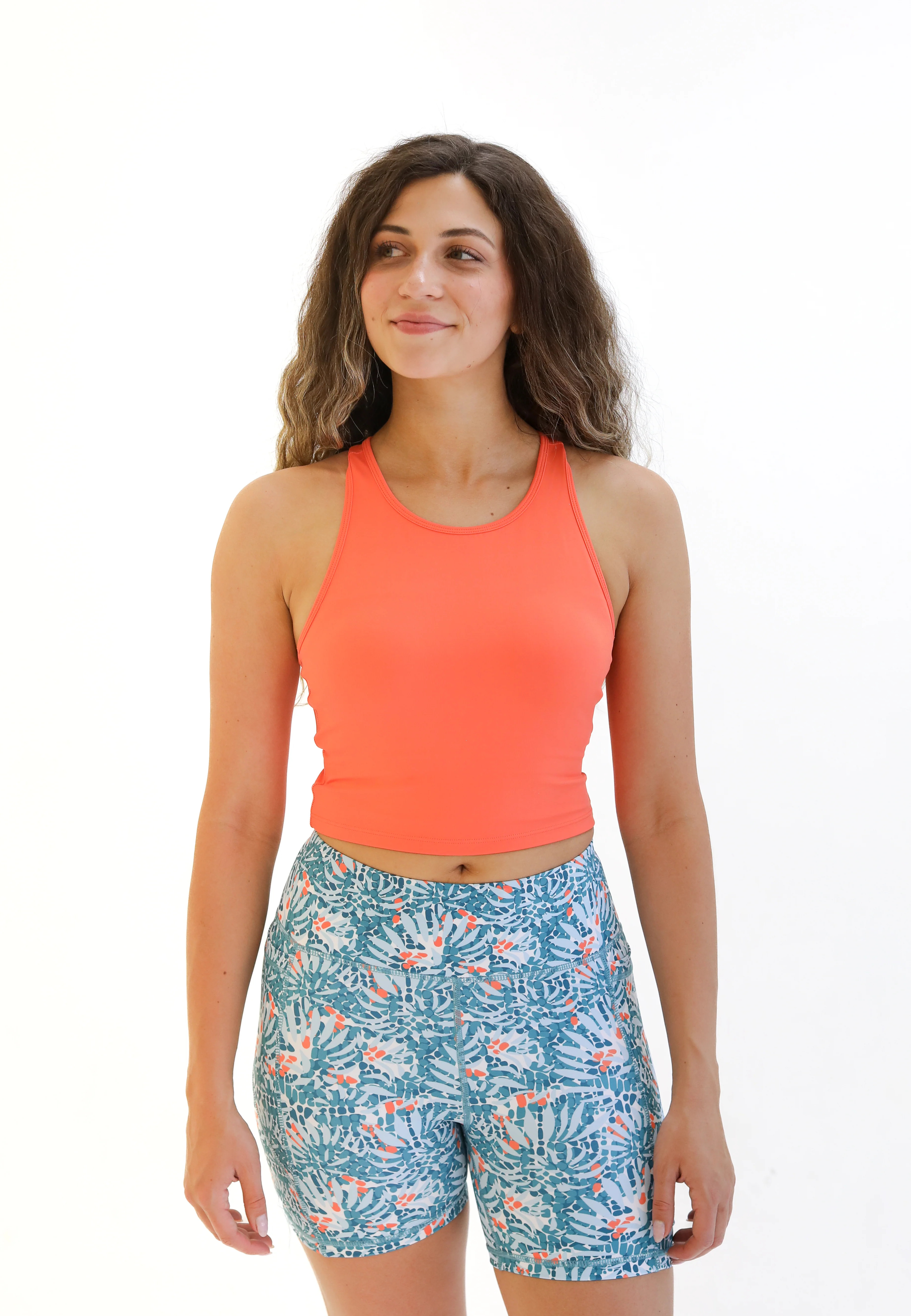 Back Pocket Crop Top with Built-in Bra - Supernova | Senita Athletics