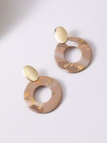 Gold Foil Detail Round Drop Earrings
   SKU: sj2208045323238434   New     US$3.50           AddTh... | SHEIN