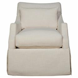 Iris French Country Cream Slipcovered Swivel Living Room Arm Chair | Kathy Kuo Home