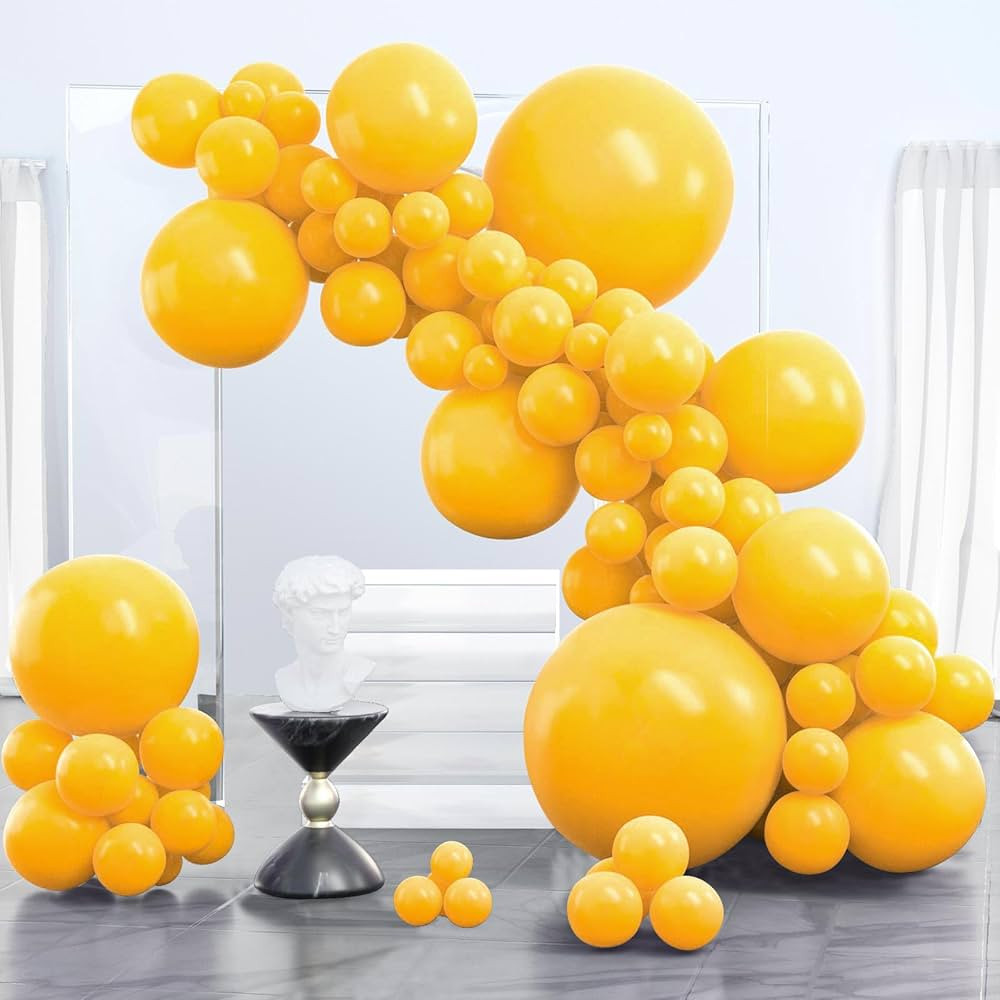 PartyWoo Orange Balloons, 100 pcs Goldenrod Balloons Different Sizes Pack of 36 Inch 18 Inch 12 I... | Amazon (US)