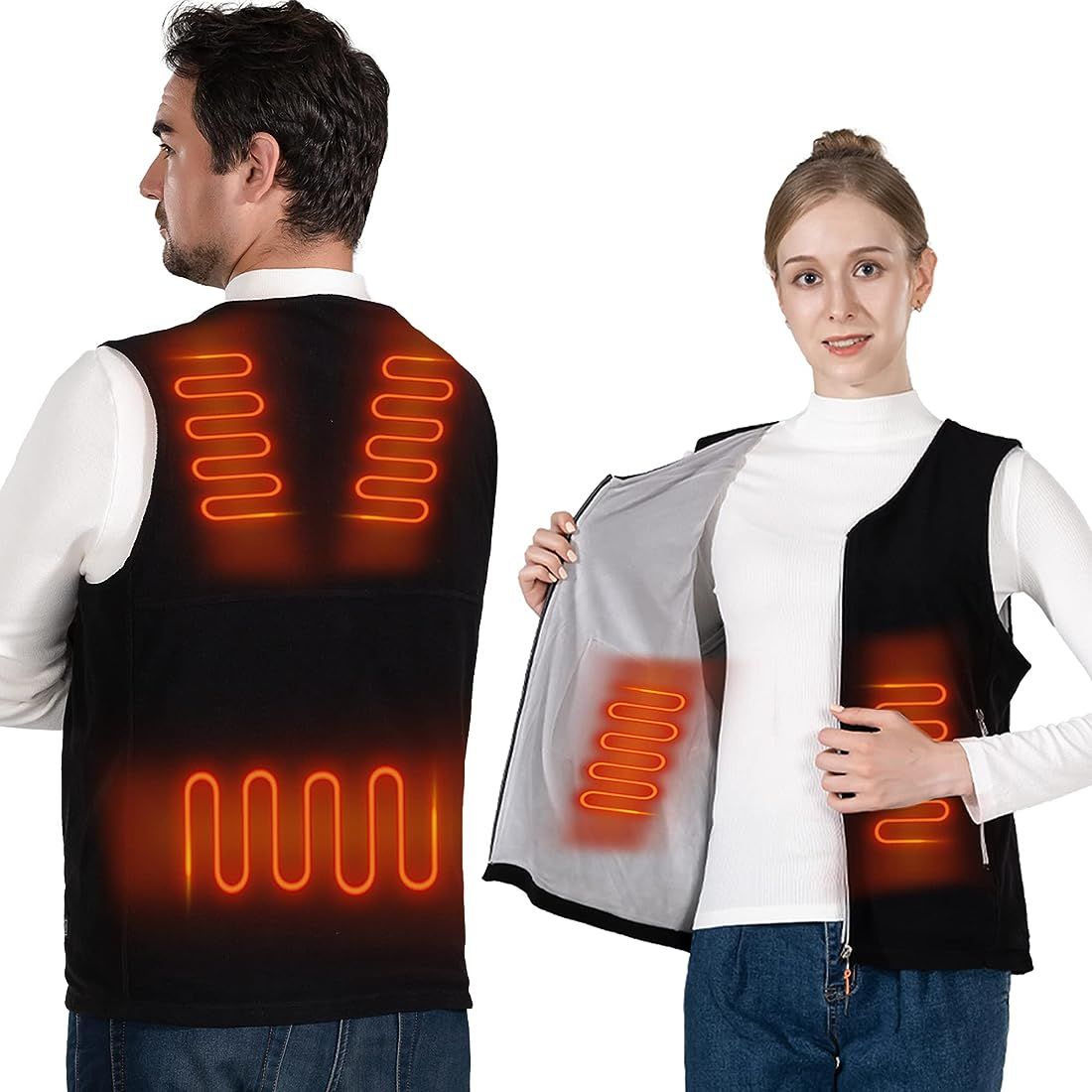 burngogo Heated Vest for Men Women, Fleece Heated jacket, 3 Heating Levels Electric Vest, Battery... | Amazon (US)