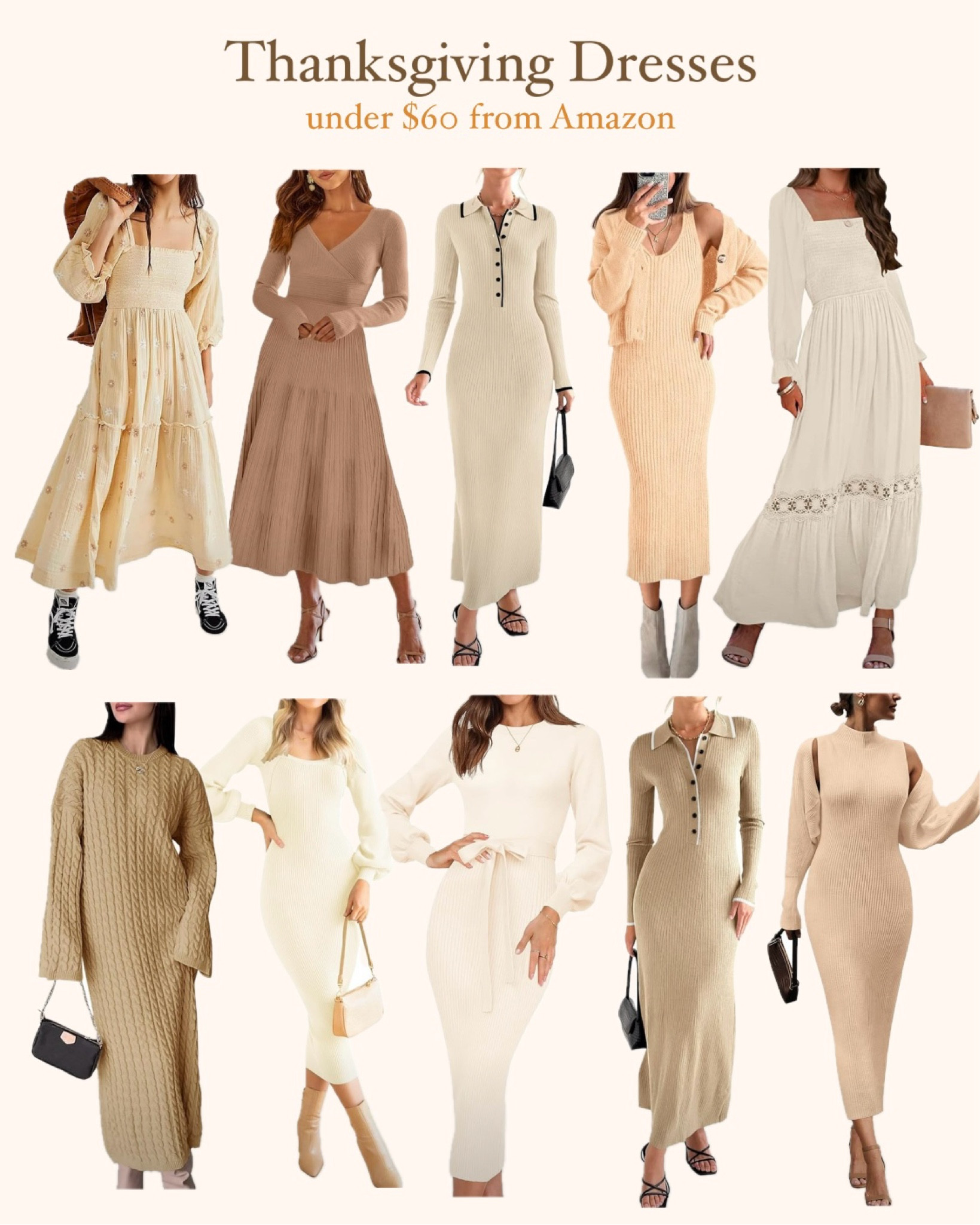 THANKSGIVING DRESSES 🦃🍂 Thanksgiving dress, fall dress, fall dresses, Family photos. family pictures, outfit for family photos, outfit for family pictures, outfits for family photos, outfits for family pictures, fall outfit, fall outfits, holiday outfit, holiday outfits, Thanksgiving outfit, Thanksgiving outfits, knit dress, knit dresses, holiday dress, holiday dresses, neutral dress, neutral dresses, Thanksgiving outfit, Thanksgiving outfits, 


#LTKHoliday #LTKFindsUnder100