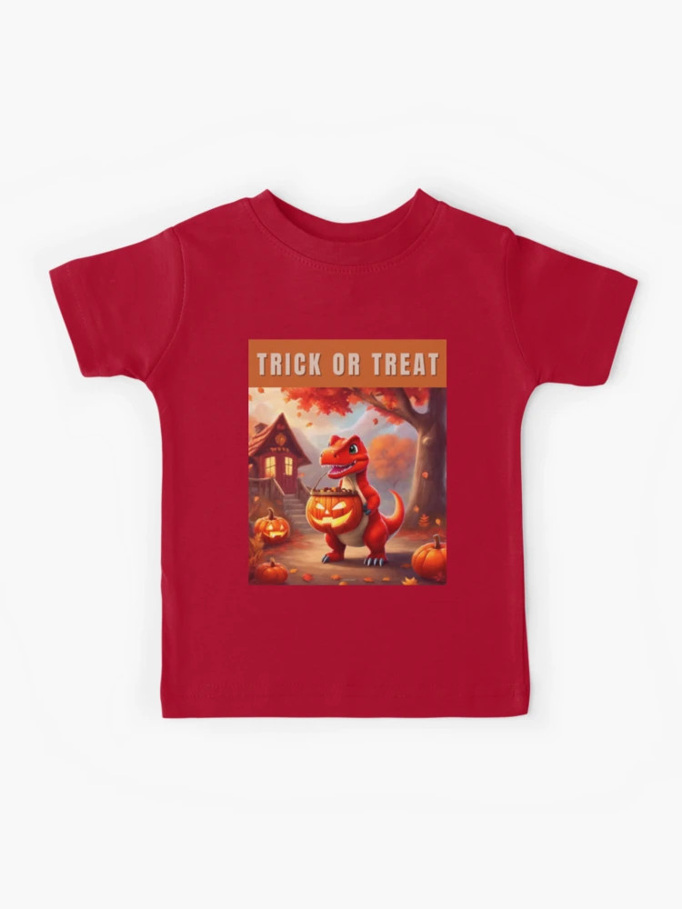 Halloween Dinosaur - Trick or Treat Kids T-Shirt | Redbubble (US)