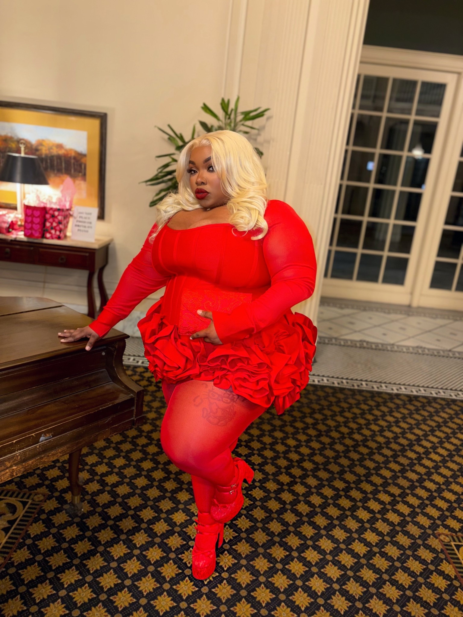 *READ BELOW FOR DRESS!⬇️ 
Don’t wear this if you don’t want to be stopped & complimented all night! Unfortunately FN won’t allow us to tag them here🙄 but I dropped the direct links below! 

Dress: 3xl(Size down) 
https://www.fashionnova.com/products/blessed-beauty-long-sleeve-ruf-e-rosette-bandage-mini-dress-red

Sleeveless Option: 
https://www.fashionnova.com/products/blessed-beauty-ruffle-rosette-bandage-mini-dress-hot-pink

Shoes: 10(A tad big. I’m usually 9/9.5)

Tights: 5x/6x (Size down)

#LTKPlusSize #LTKootd #LTKBeauty