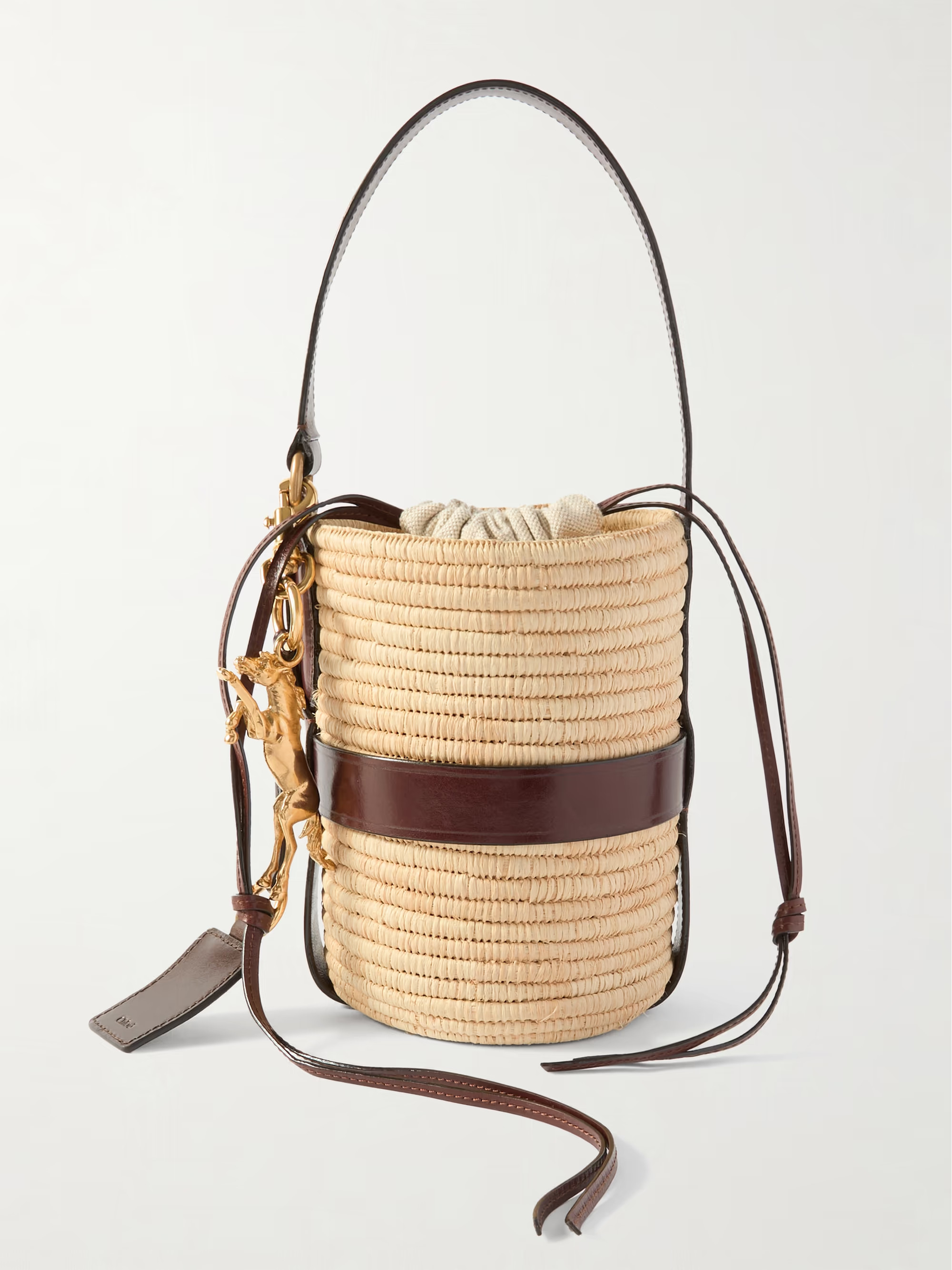 Kerala 25 embellished leather-trimmed faux raffia tote | NET-A-PORTER APAC