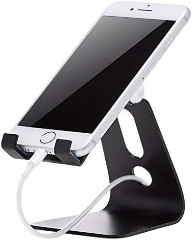 Amazon Basics Adjustable Aluminum Cell Phone Desk Stand for iPhone and Android, Black | Amazon (US)