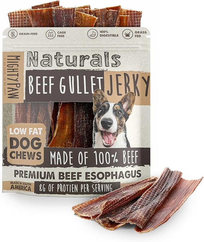 Mighty Paw Naturals Beef Gullet Jerky for Dogs | 100% Natural Beef Gullet Sticks for Small, Mediu... | Amazon (US)