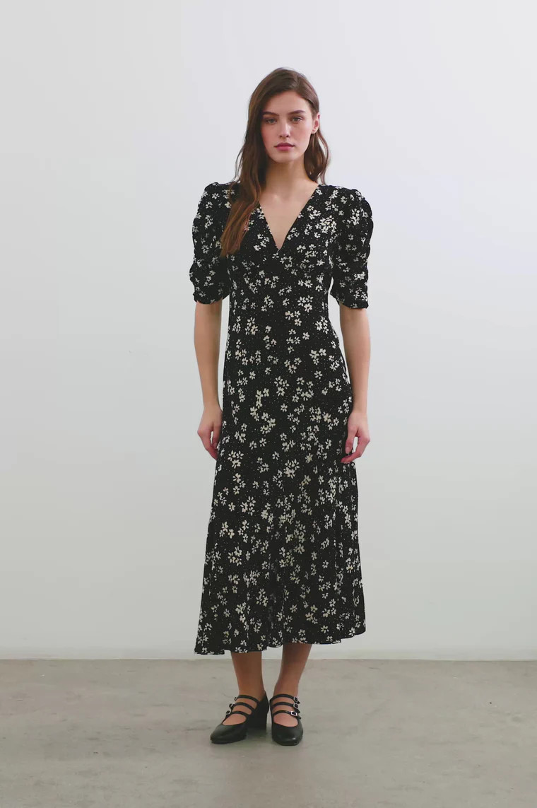 ZARIAH DRESS - NOIR FLORAL | Rails