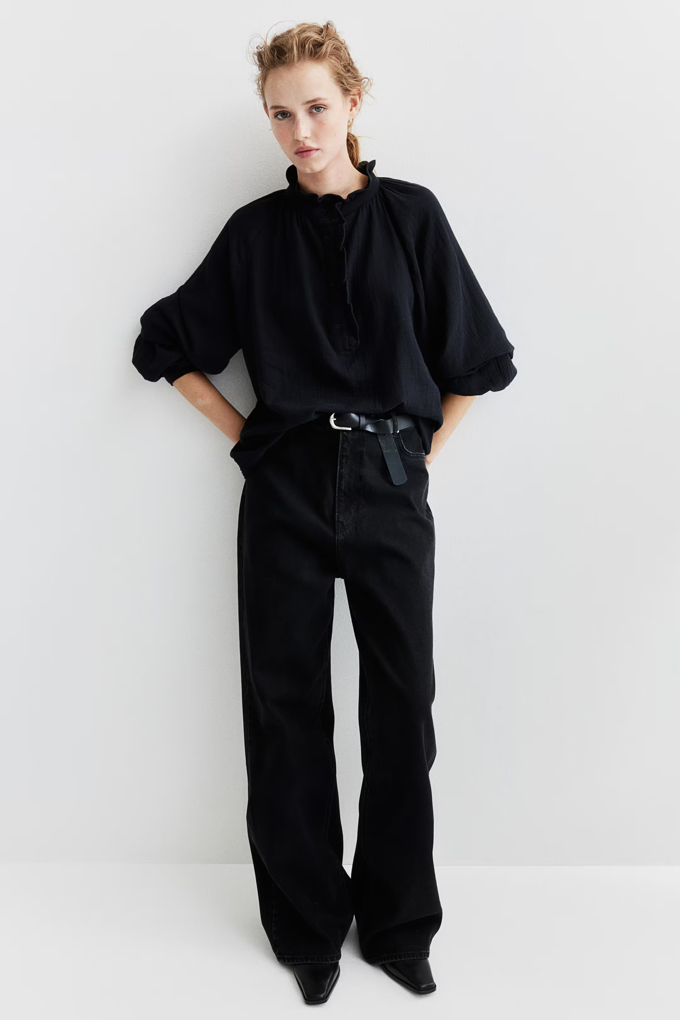 Ruffle-trimmed Muslin Blouse | H&M (US + CA)