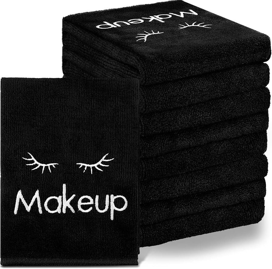 Vabean 30 Pcs Microfiber Black Makeup Washcloths for Face 13 x 13 Inches Makeup Remover Towels Re... | Amazon (US)