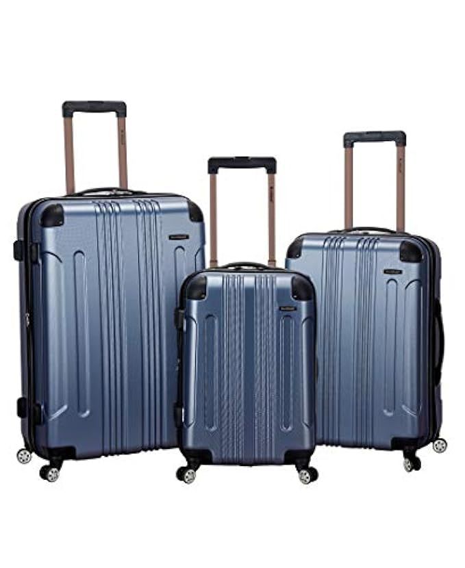 Rockland Luggage 3 Piece Abs Upright Luggage Set, Blue, Medium | Amazon (US)