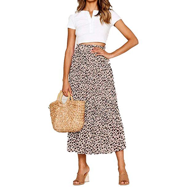 Multitrust Women Leopard Print High Waist Wrap Midi Skirt Ladies Party Cocktail Club Dress | Walmart (US)